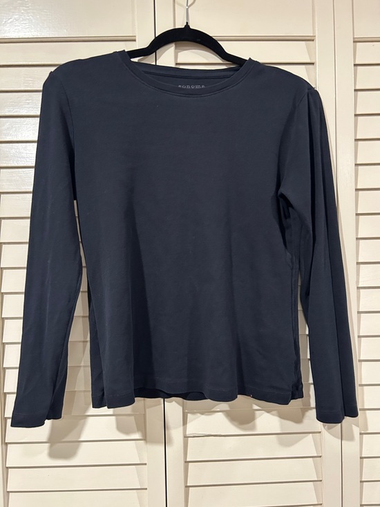 Sonoma Life + Style Tops - Sonoma Life + Style Women's Long-Sleeve Crew Tee - Black Size Petite Small